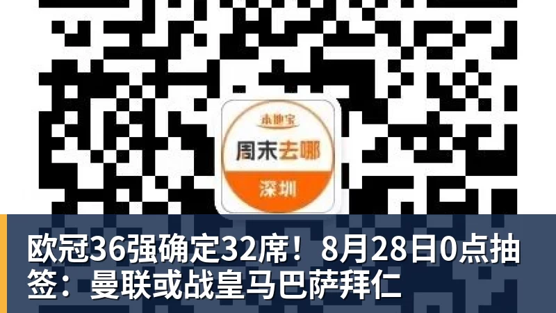 欧冠36强确定32席！8月28日0点抽签：曼联或战皇马巴萨拜仁